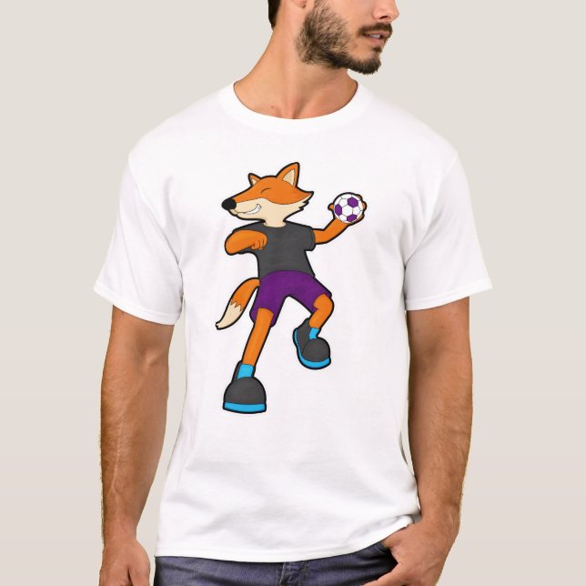 T-shirt Fox at Handball player avec Handball (Devant)