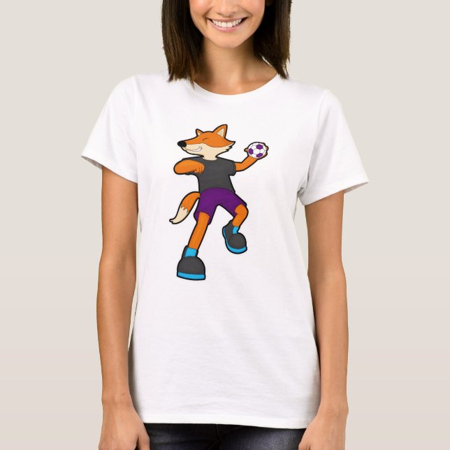 T-shirt Fox at Handball player avec Handball (Devant)