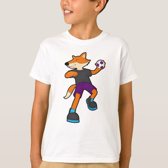 T-shirt Fox at Handball player avec Handball (Devant)