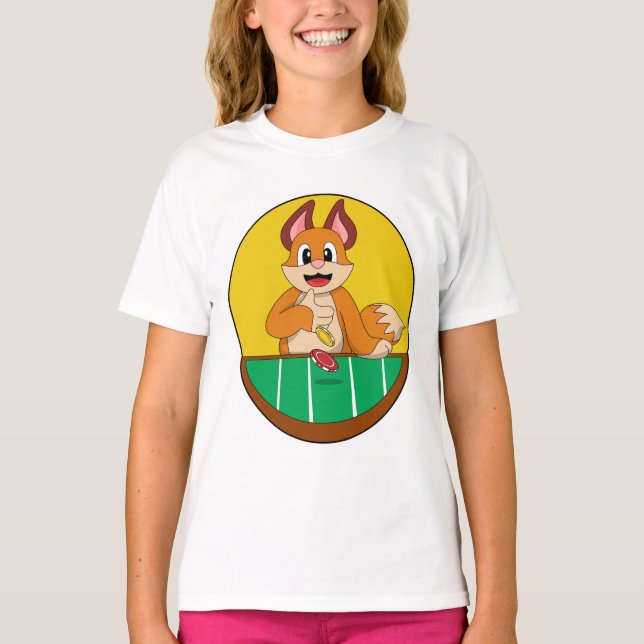 T-shirt Fox at Poker avec des jetons de Poker (Devant)