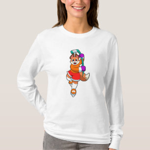 T-shirt Fox au hockey sur glace avec bâton de hockey sur g