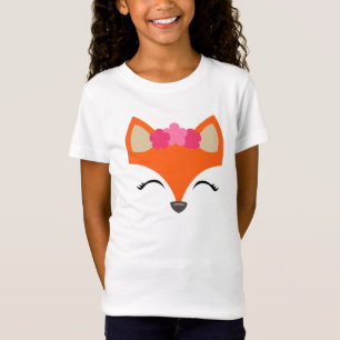 T-Shirt Fox avec la pièce en t de couronne de fleur pour