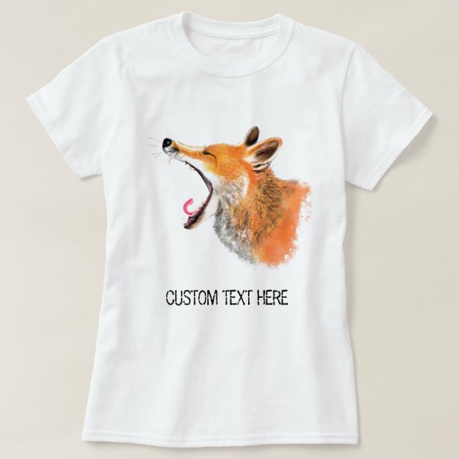 T-shirt Fox avec texte personnalisé (Design devant)