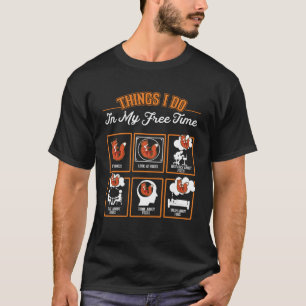 T-shirt Fox choses que je fais dans mon temps libre Red Fo