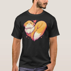 T-shirt Fox Coeur Retro Animal Wild Zoo Classic Passion