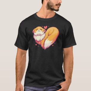 T-shirt Fox Coeur Retro Animal Wild Zoo Classic Passion P