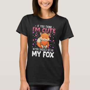 T-shirt Fox Coeur Saint Valentin Animal pour les femmes en