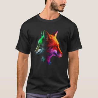 T-shirt Fox Colourful Fantasy  Animal Fox