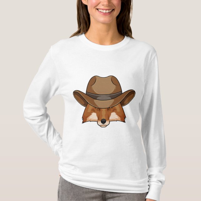 T-shirt Fox comme Cowboy avec Casquette (Devant)