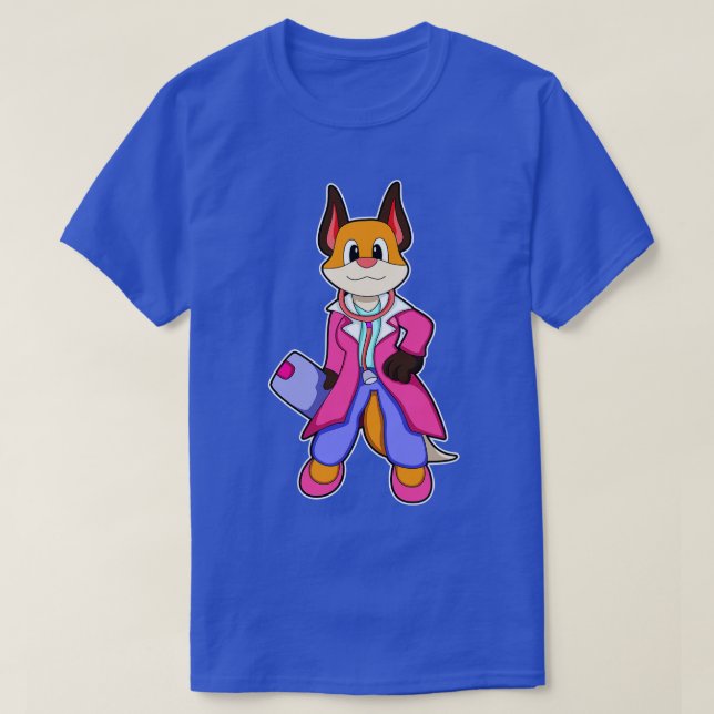 T-shirt Fox comme docteur avec Stethoscope (Design devant)