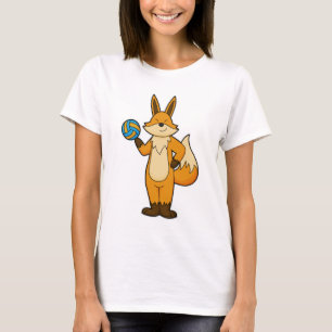 T-shirt Fox comme joueur de volleyball avec volleyball