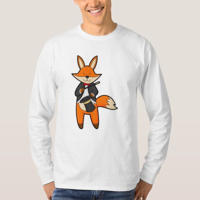 T-shirt Fox comme Magicien avec baguette magique et Casque (Devant)