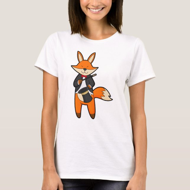 T-shirt Fox comme Magicien avec baguette magique et Casque (Devant)