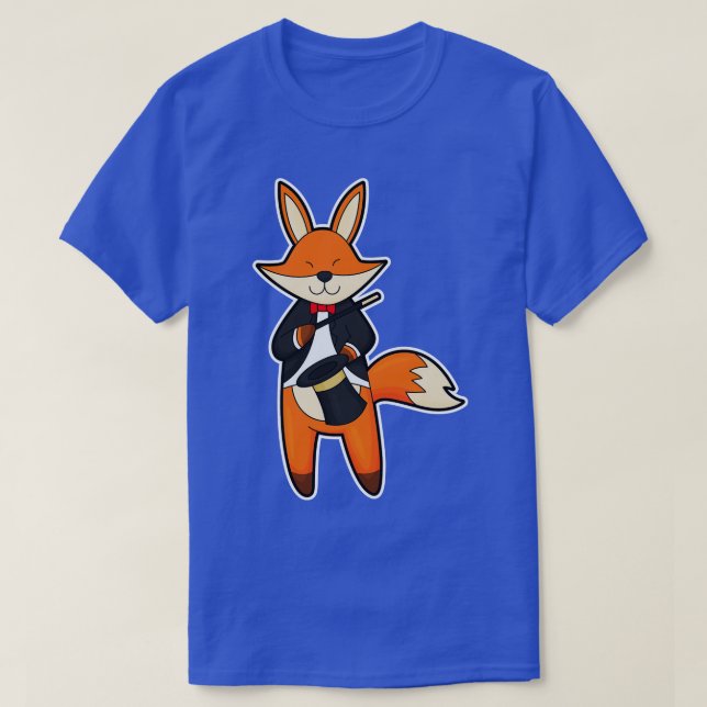 T-shirt Fox comme Magicien avec Casquette de baguette magi (Design devant)