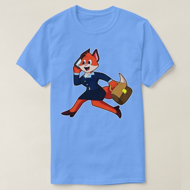 T-shirt Fox comme secrétaire avec robe (Design devant)