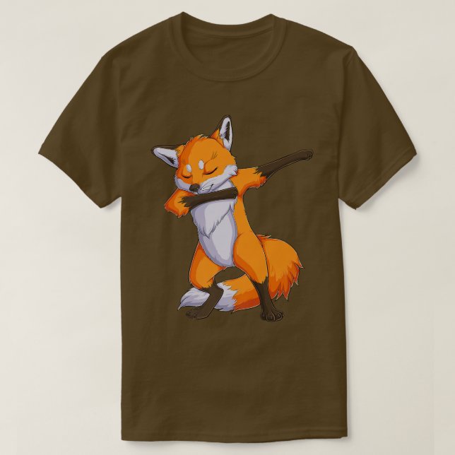 T-shirt Fox Dabbing Fox Funny Animal Foxes Lover Boys Girl (Design devant)