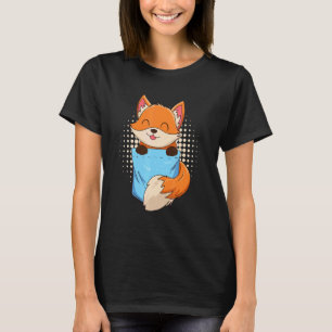 T-shirt Fox dans pocke pocke poche faux