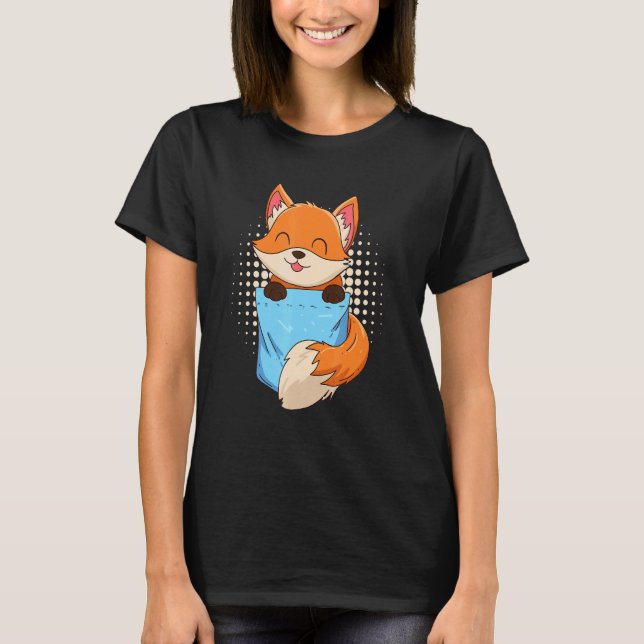 T-shirt Fox dans pocke pocke poche faux (Devant)