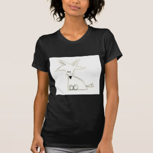 T-shirt fox doodwhite gray simple kidrawing