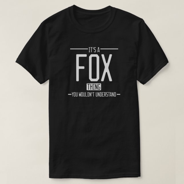 T-shirt Fox drôle nom de famille drôle (Design devant)