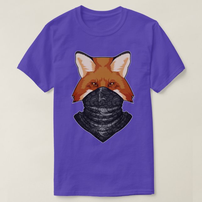 T-shirt Fox en bandit avec Kerchief (Design devant)