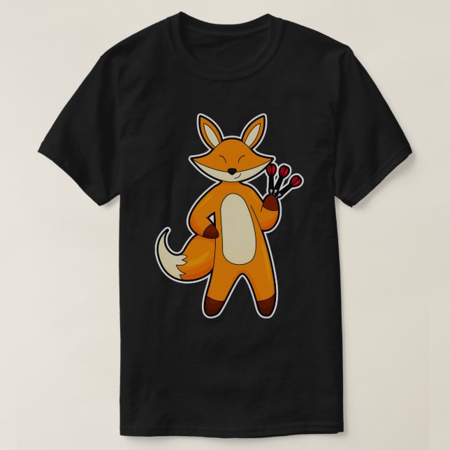 T-shirt Fox en Dart player avec Darts (Design devant)
