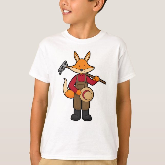 T-shirt Fox en fermier avec Rake & Casquette (Devant)