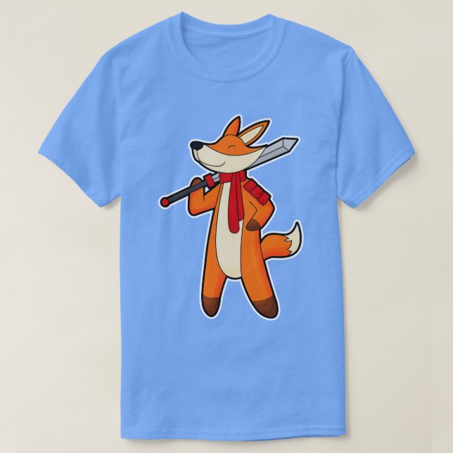 T-shirt Fox en guerrier avec l'épée (Design devant)