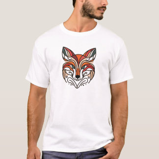 T-shirt Fox face line art