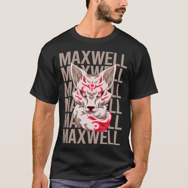 T-shirt Fox Face - Maxwell Name (Devant)