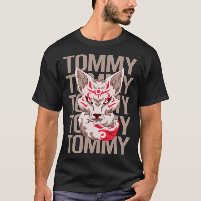 T-shirt Fox Face - Nom Tommy (Devant)