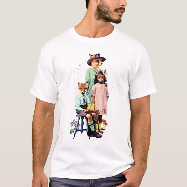T-SHIRT FOX FAMILLE FANCY ANIMALS (Devant)