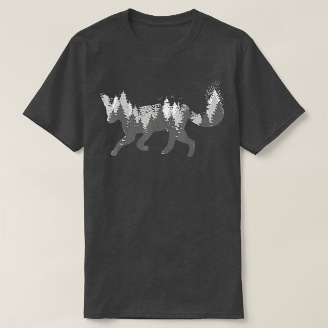 T-shirt Fox Forest Nature Randonnée extérieure Camping Cha (Design devant)