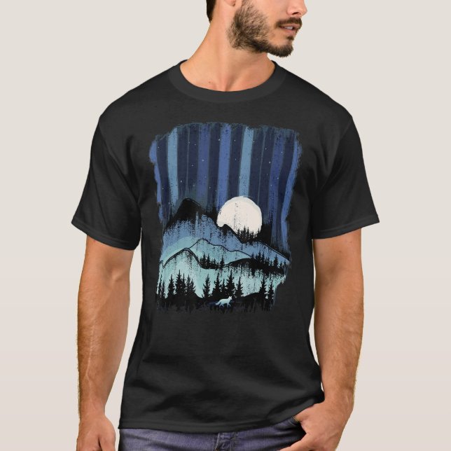 T-shirt Fox Forest Paysage Randonnée Faune Aventure Ret (Devant)