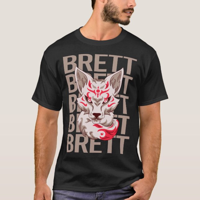 T-shirt Fox Head - Brett Name (Devant)