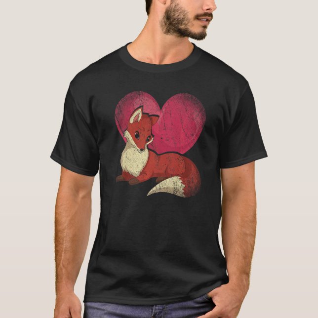 T-shirt Fox Heart Forest Animal Faune Mare Fox (Devant)