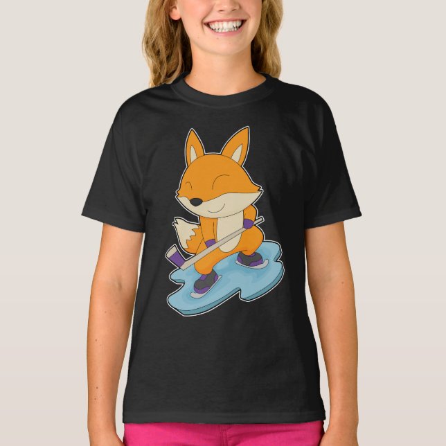 T-shirt Fox Ice hockey bâton de hockey sur glace (Devant)