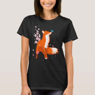 T-shirt Fox Japonaise Culture Chercher Blossom Femmes Homm