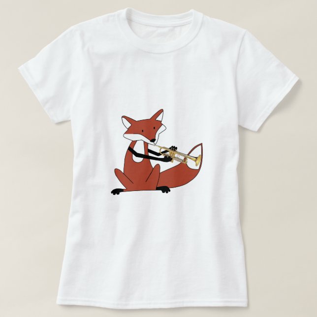 T-shirt Fox jouant la trompette (Design devant)
