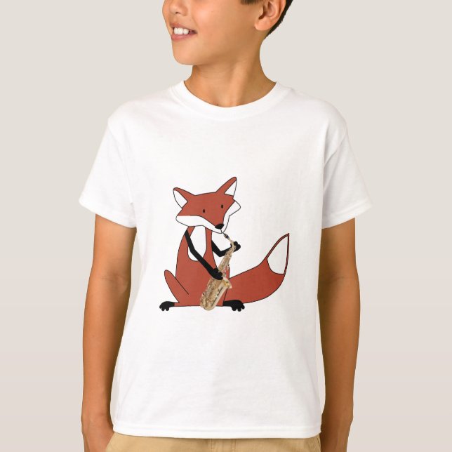 T-shirt Fox jouant le saxophone (Devant)