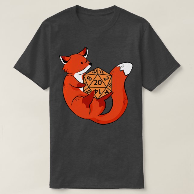T-shirt Fox Jouer Avec D20 (Design devant)