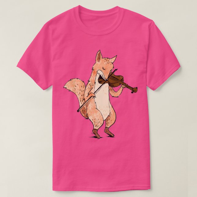 T-shirt Fox Jouer Violon mignon Drôle Joueur Violon S (Design devant)