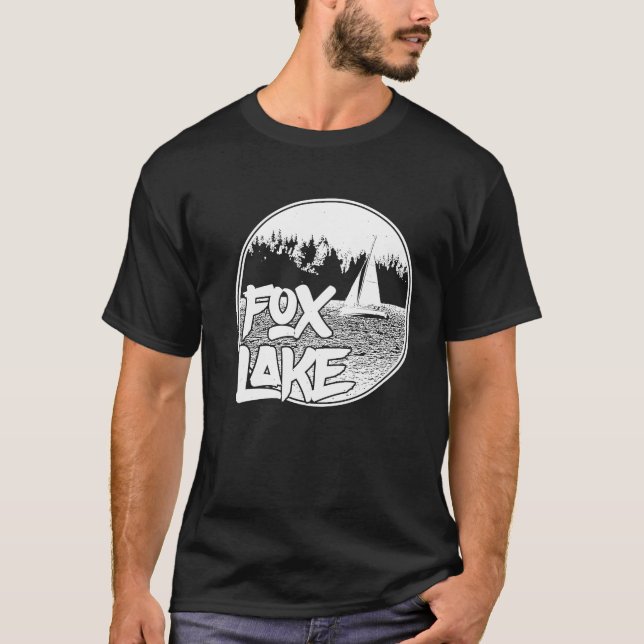 T-shirt Fox Lake Illinois, Graphisme de voilier (Devant)