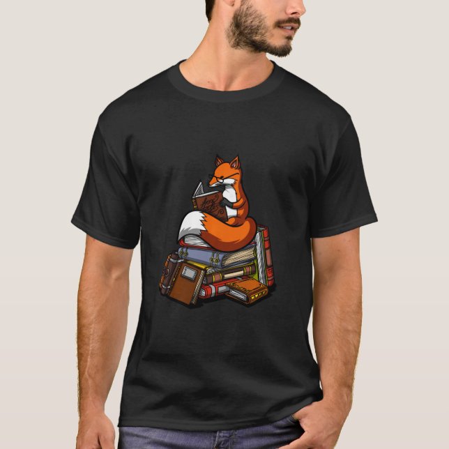 T-shirt Fox Livre Lecture Geek Nerd Funny Librairie Garçon (Devant)