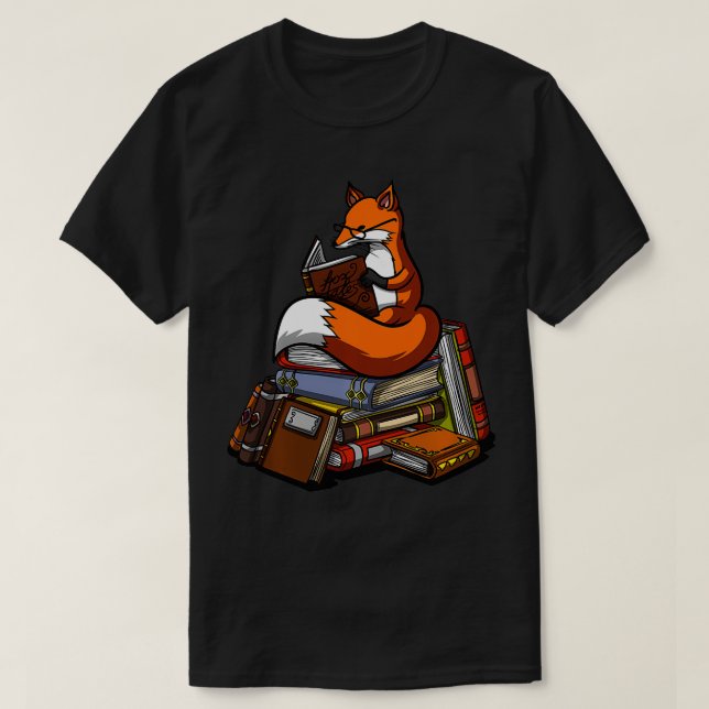 T-shirt Fox Livre Lecture Geek Nerd Funny Librairie Garçon (Design devant)