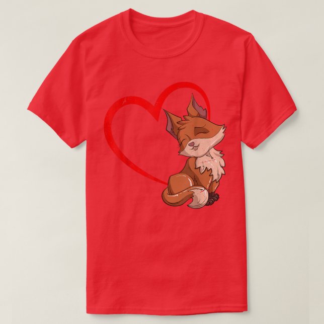 T-shirt Fox Lover Heart Forest Amoureux des animaux Nature (Design devant)