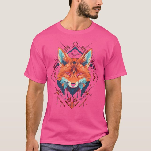 T-shirt Fox Mandala Animal Art Fox (Devant)