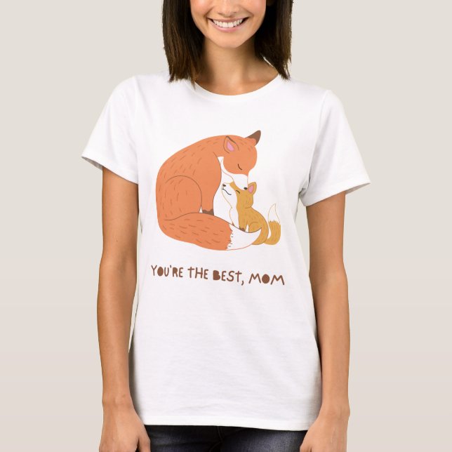 T-shirt "Fox Mom & Cub - Wild Tenderness Art" (Devant)