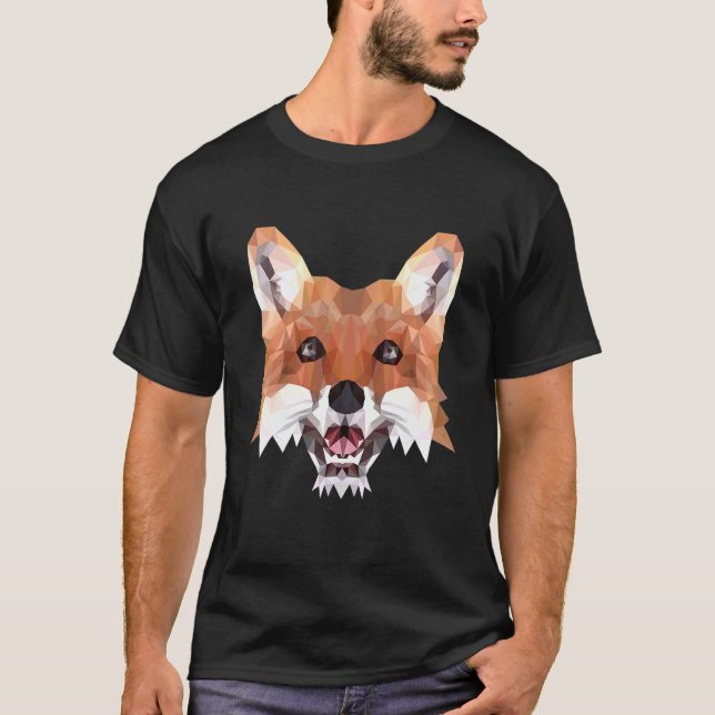 T-shirt Fox Motif Polygon Fox Foxes Animaux de forêt (Devant)