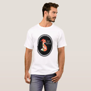 T-shirt Fox orange dans le Joyeux Noël de casquette rouge